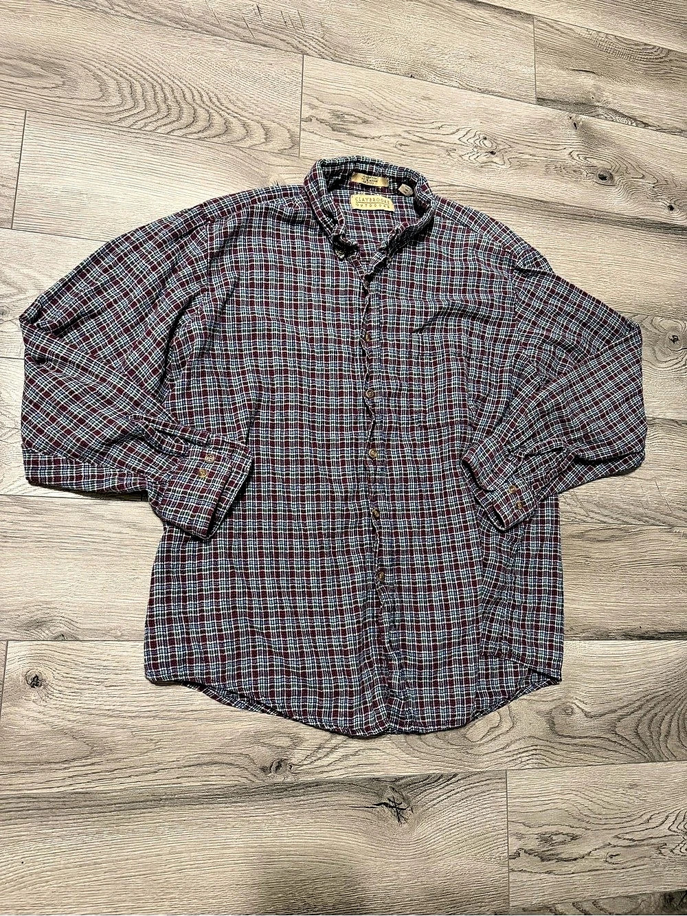 Claybrooke Plaid Button-Down Shirt Red & Blue Size Large